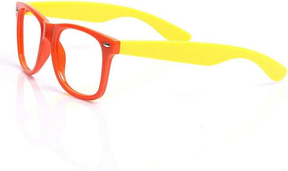 Fodattm Set of 6 Kids Candy Colour Glasses Frame Without Lenses, Nerdy Retro Party Supplies (Colour Random)