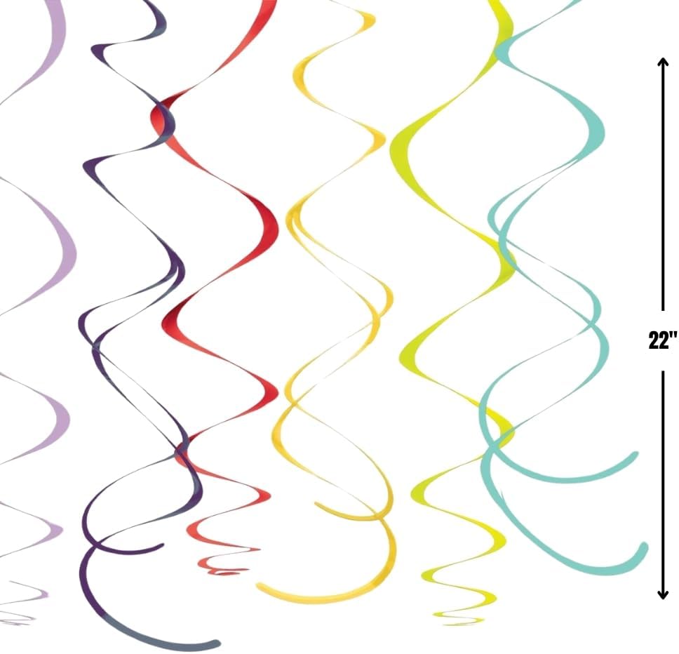 Amscan Party Hanging Swirls, Rainbow, Party Decor