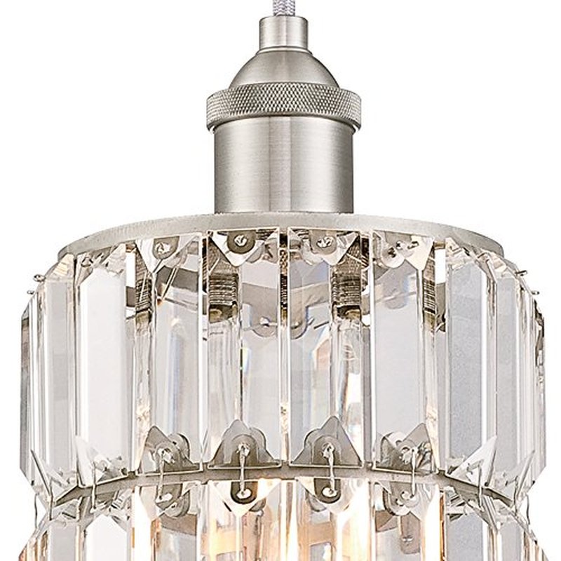Westinghouse 6338900 Sophie One-Light Indoor Mini Pendant, Brushed Nickel Finish with Crystal Prism Glass