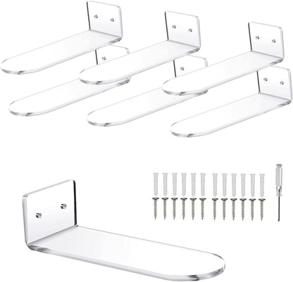 6 PCS Acrylic Floating Shoe Rack Wall Mount Display Shoe Rack Transparent Storage Rack for Home Use Sneaker Display