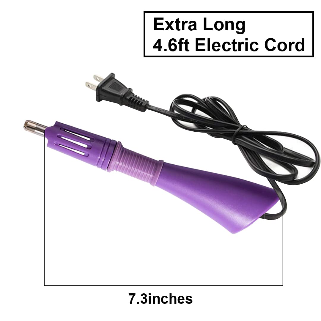 Hotfix Rhinestone Applicator, 7 in 1 Professional Iron-on DIY Hot Fix Tool Rhinestone Setter Applicator Wand Crystal Gem Tool Kit with 7 Different Sizes Tips and Support Stand (Purple)