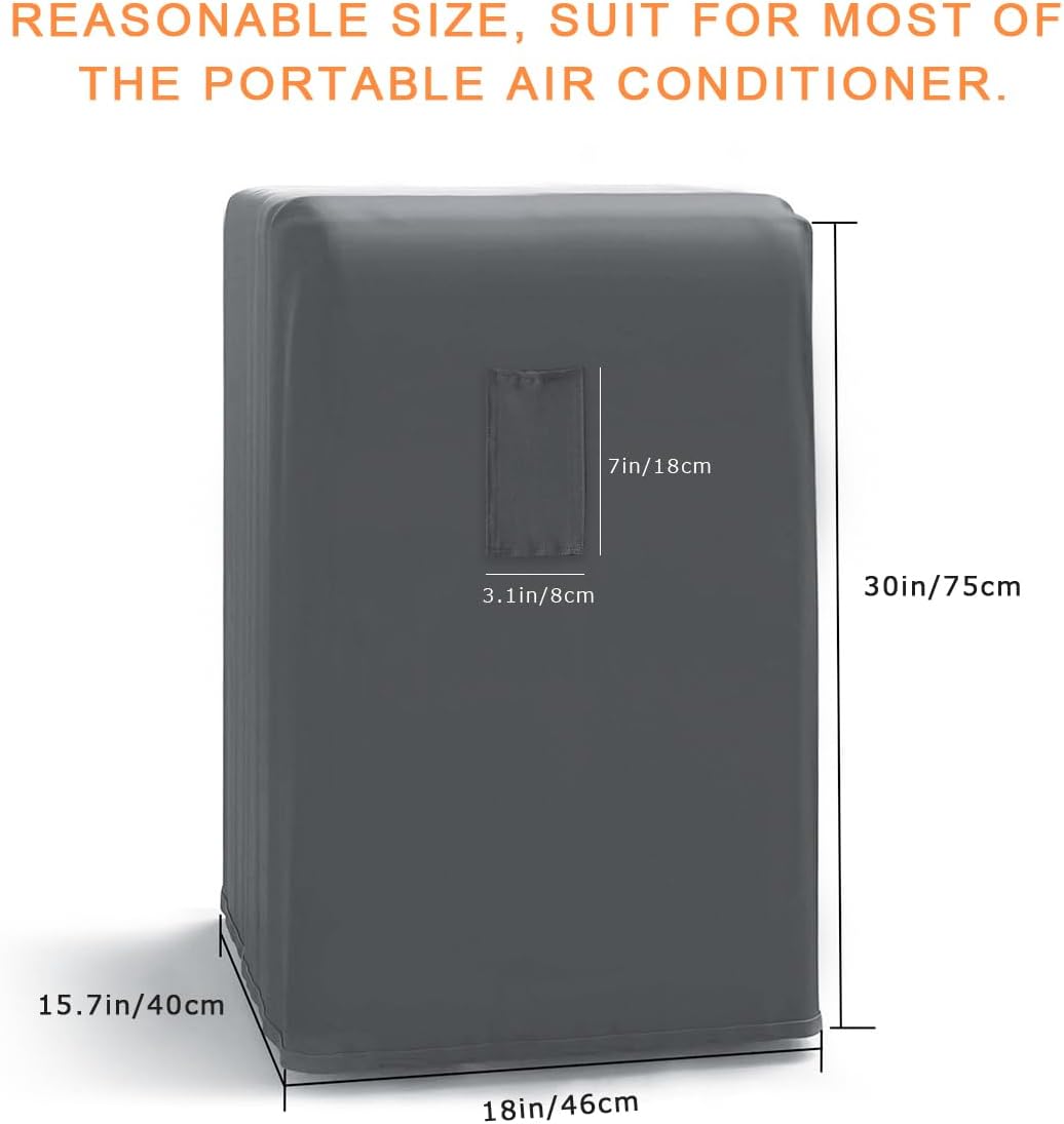 15 18 30" Luxiv Portable Air Conditioner Cover, Gray Portable AC Unit Cover x x Anti-Dust Compact Air Conditioner