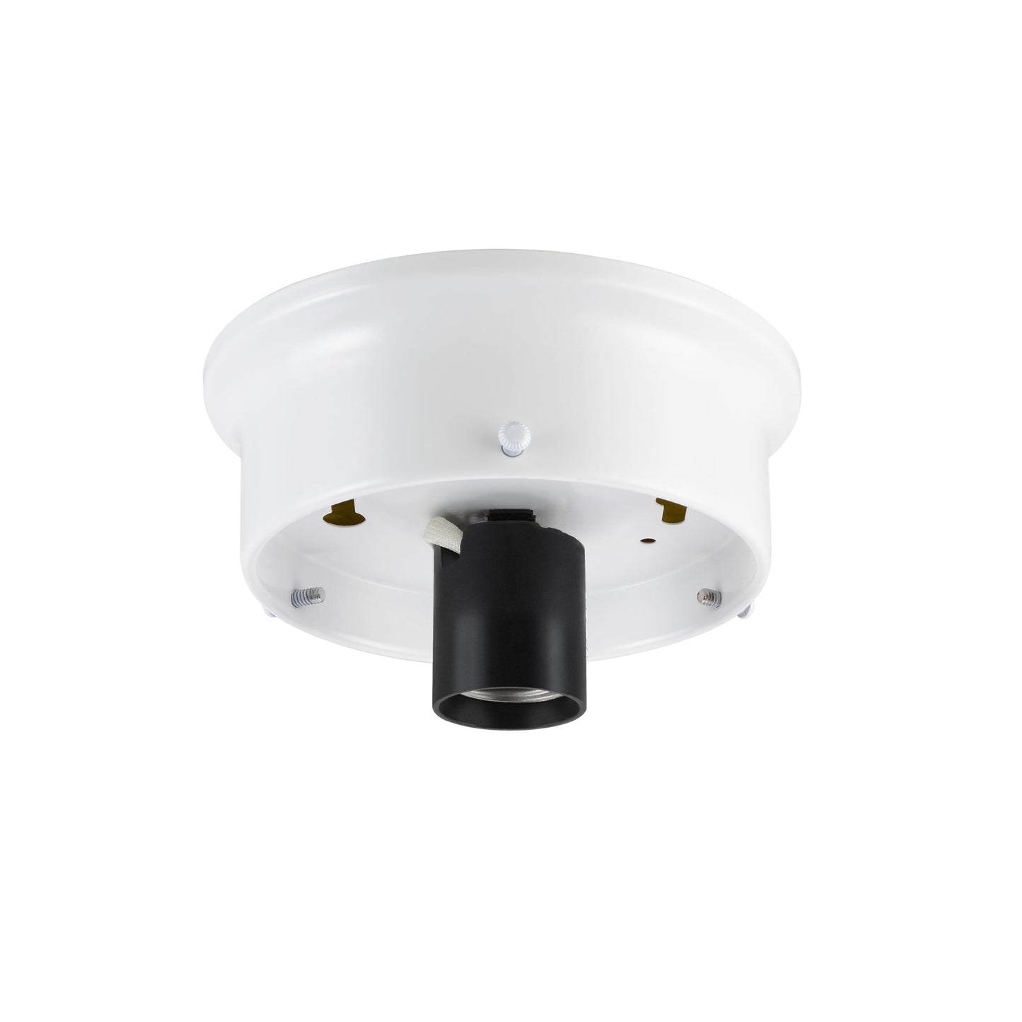 Aspen Creative 22105-03-1, Flush Mount Ceiling Fixture Shade Holder Kit in Matte White Finish 4-1/2" Fitter, 5" Diameter x 1-3/4" Height