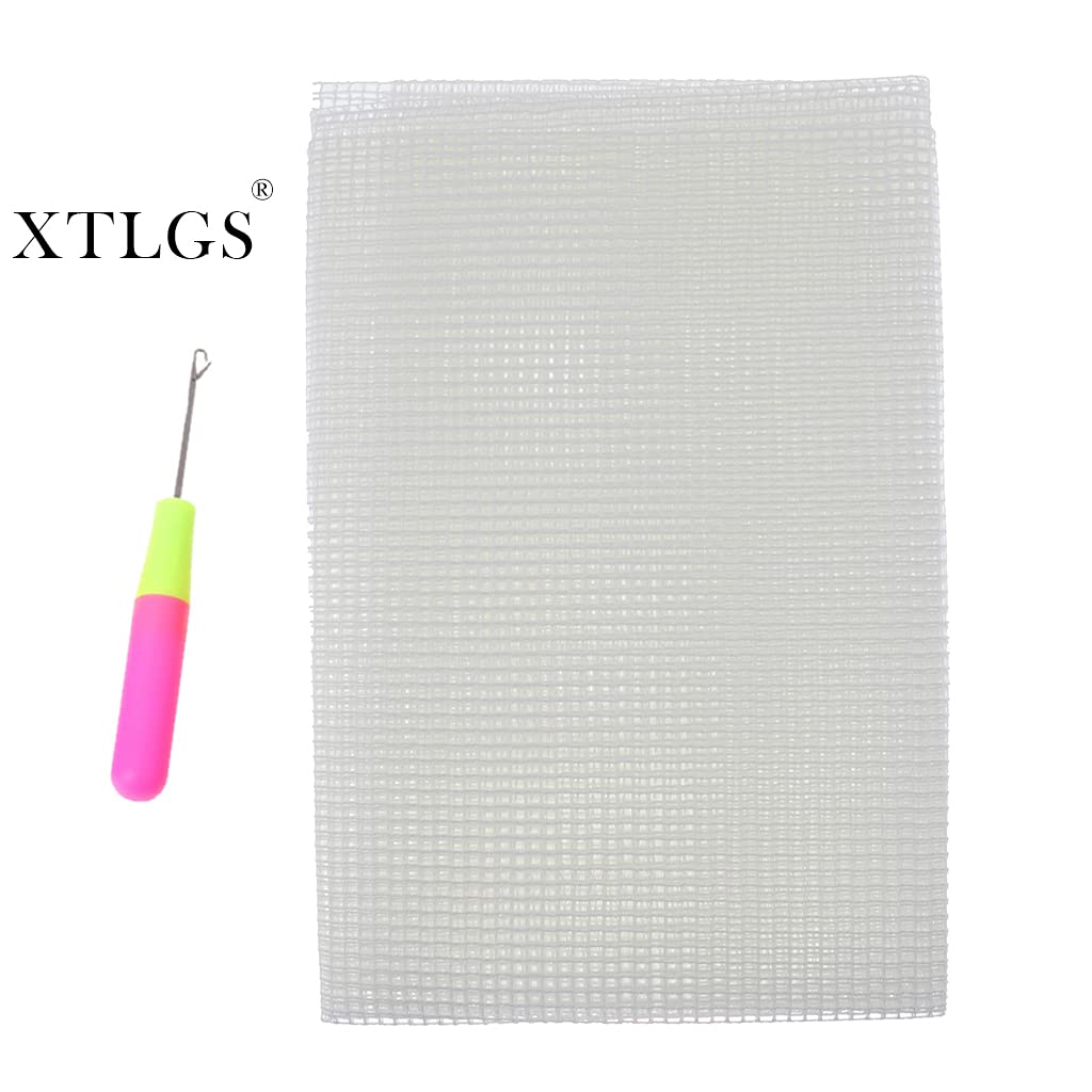 Neefoir Blank Rug Hooking Mesh Canvas Latch Hook Rug Making Carpet Tapestry DIY Kit Tool for Embroidery Crafts Decoration (39X59 inch)