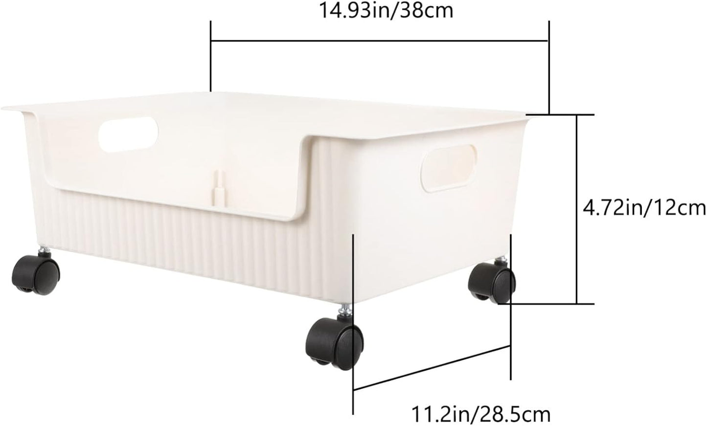 Cabilock Storage Box with Pulleys - Utility Rolling Cart Book Storage Bin with Wheels for Kids, Toy Organizer Rack