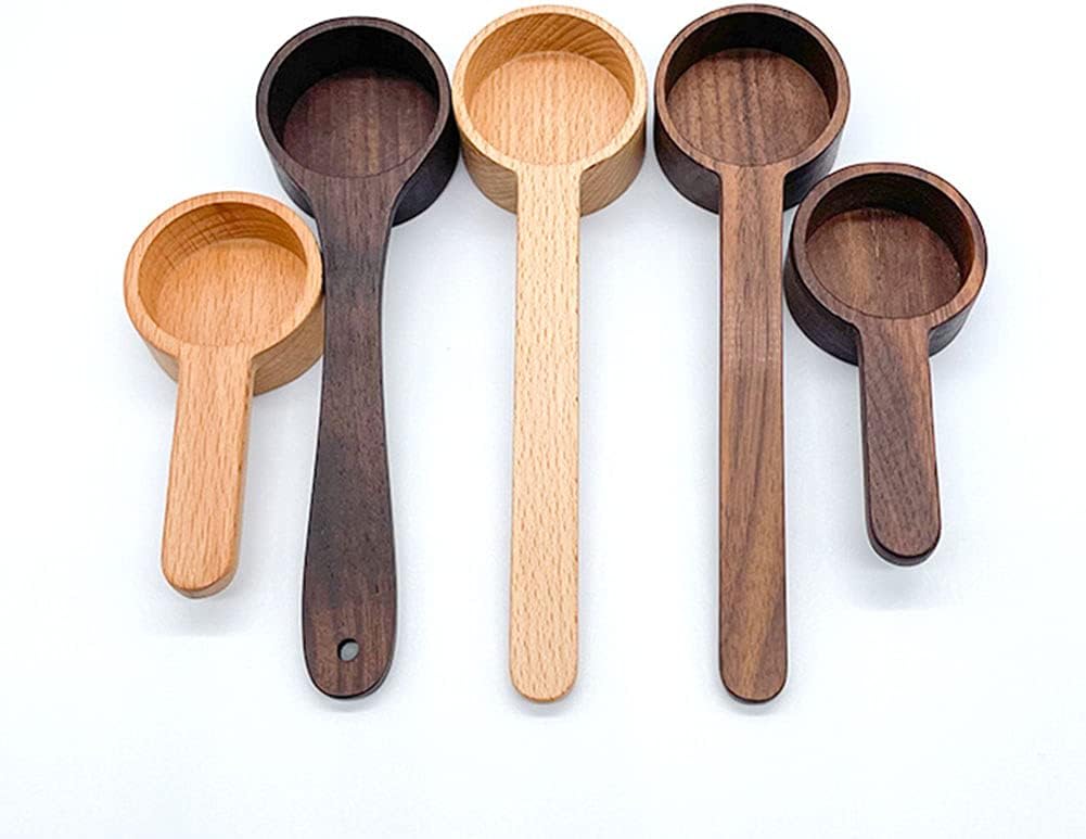 Coffee Scoop, CISHNOU Korean Style Beech Wooden Spoon for Ground Coffee, Tea, Soup Cooking Mixing Kitchen Utensils