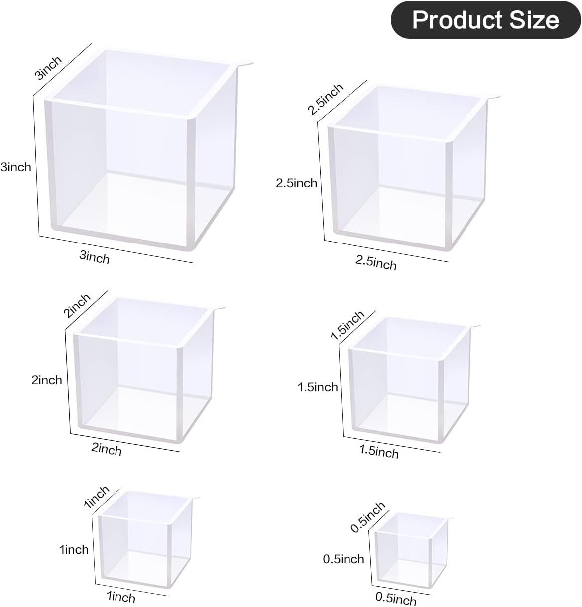 12Pcs Transparent Epoxy Resin Molds Silicone Set, Clear Silicone Molds for Epoxy Resin Include Seamless Sphere Resin Molds,Deep Cube,Molds for Resin Casting