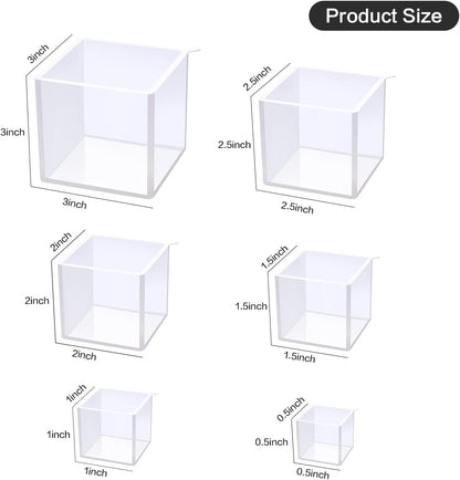 12Pcs Transparent Epoxy Resin Molds Silicone Set, Clear Silicone Molds for Epoxy Resin Include Seamless Sphere Resin Molds,Deep Cube,Molds for Resin Casting