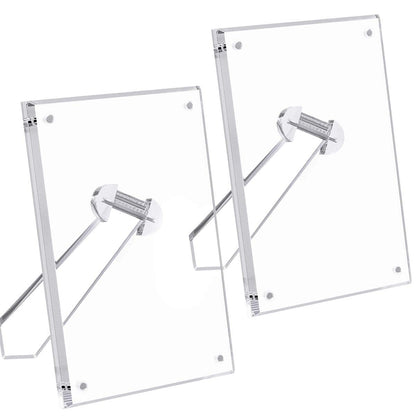 NIUBEE 4x6 Acrylic Picture Frame with Magnets - 2 Pack, Shatter-Resistant Floating Photo Frame for Tabletop, Modern Desk Display for Home & Office