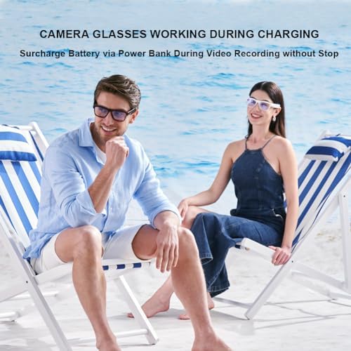 OhO Smart Glasses with Full HD Camera & Open Ear Bluetooth Speaker Headphone,Built in Memory,for Men Women