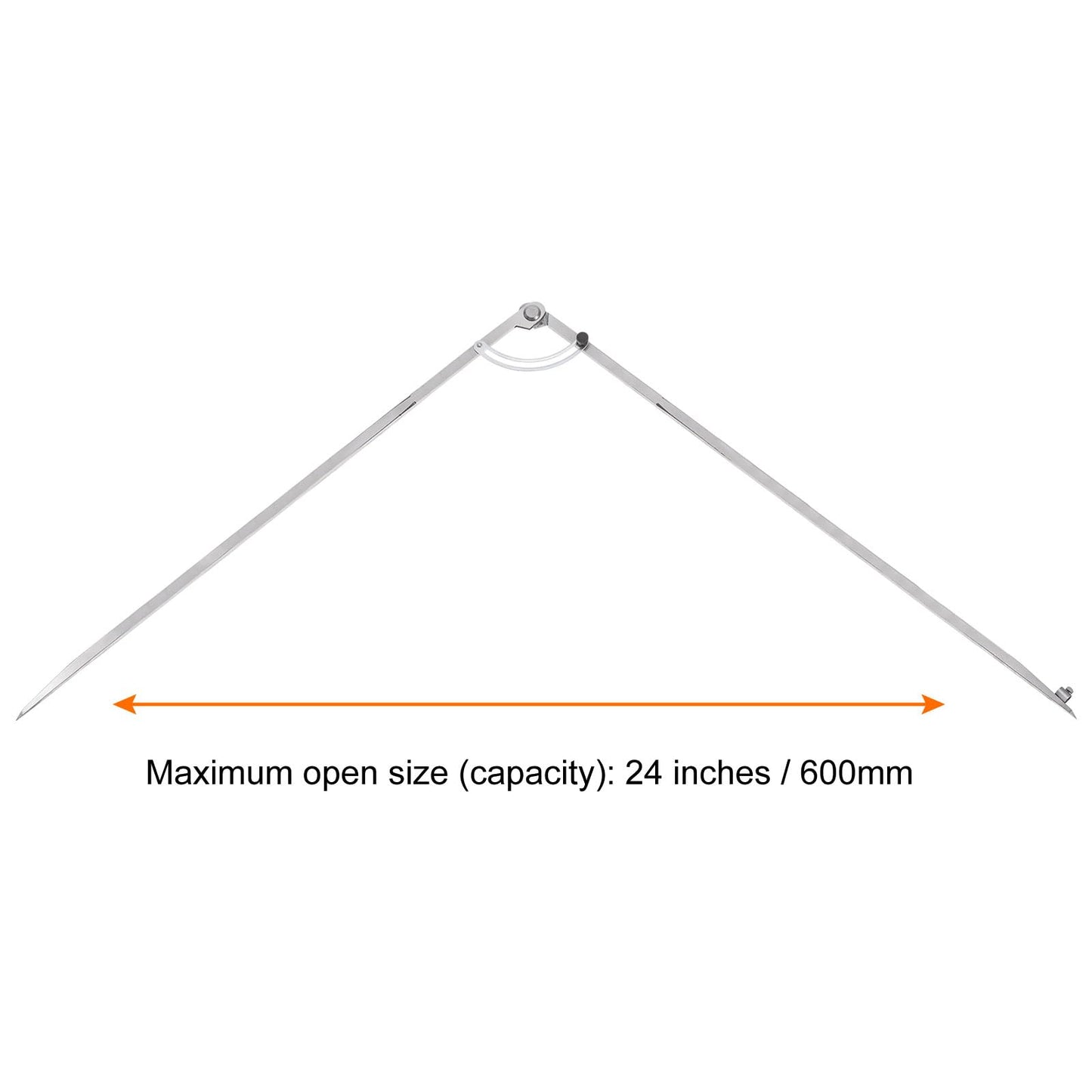 HARFINGTON Wing Divider Compass 24 Inch 600mm Adjustable Lockable Woodworking Compass with Pencil Holder for Metalworking Geometry Drawing Woodworking