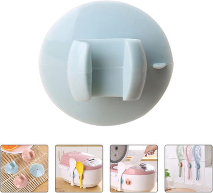 YARDWE 4Pcs Rice Cooker Spoon Holder, Blue, Suction Rack Spoon Storage Stand for Rice Maker Cooker