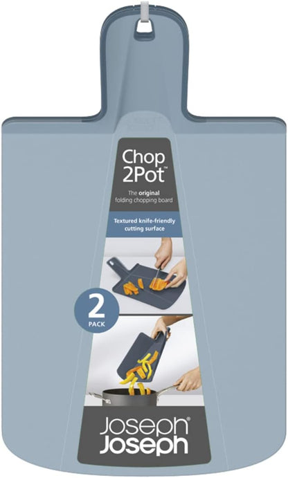 Joseph Joseph Chop2Pot Plus Foldable Plastic Cutting Board, Small, Sky Color