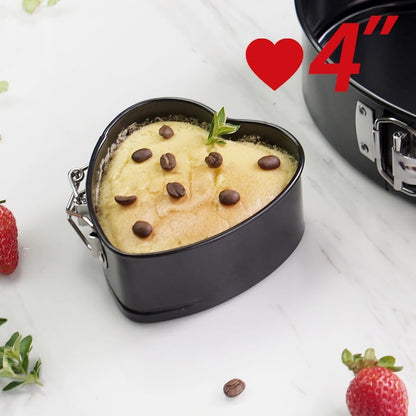 Heart Cake Pan, 4 Inch Heart Springform Pan, Bakeware with Removable Bottom for DIY Heart Baking