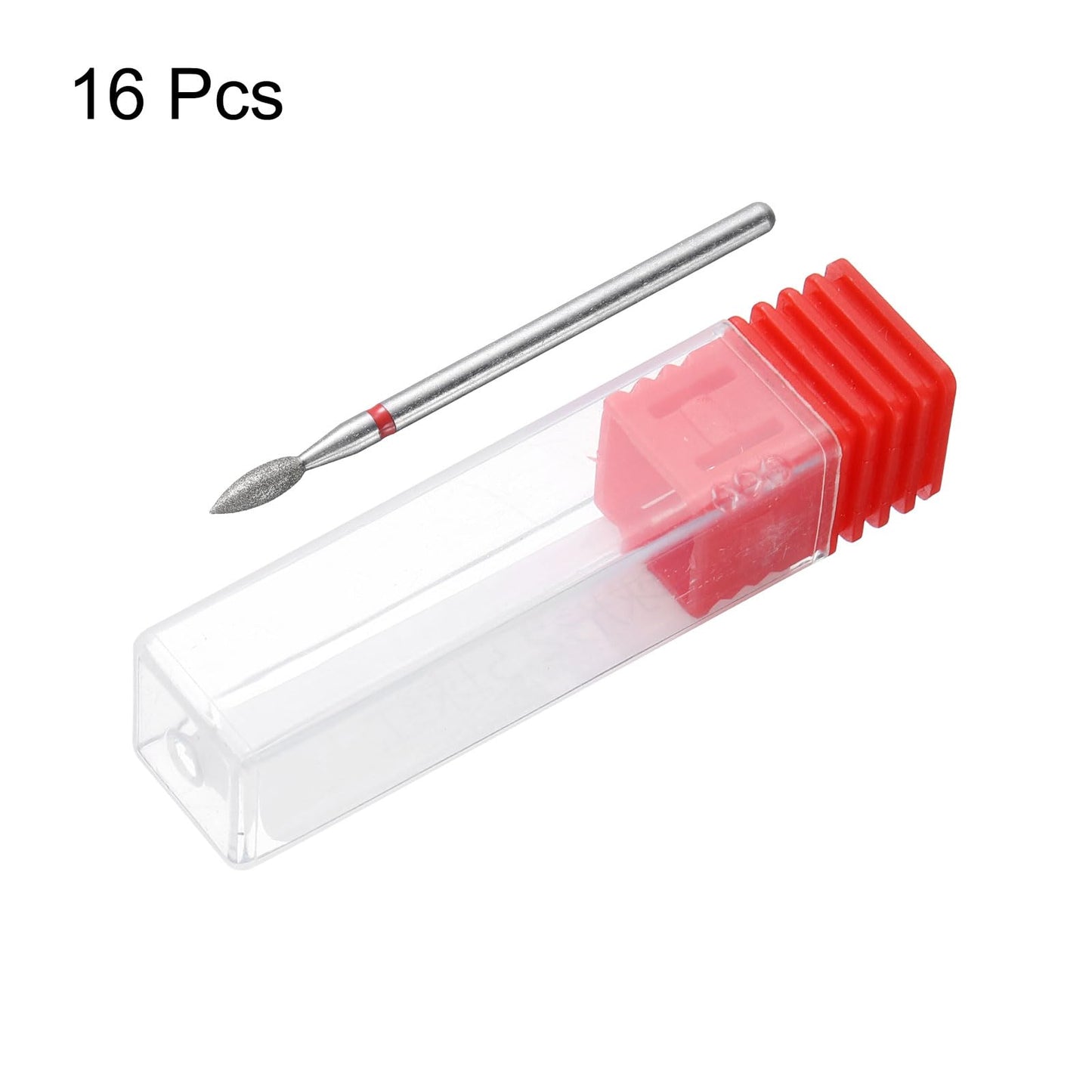 HARFINGTON 16pcs 200-230 Grits Diamond Grinding Bit 2.6mm Oval Head 2.35mm Shank 2.6mm Length Stone Sanding Drill Bits Rotary Tool for Ceramic Glass Nails Grinding Polishing