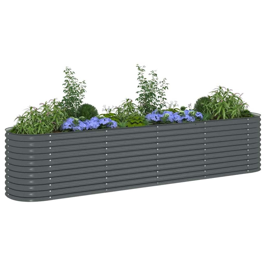 Mhdvray Galvanized Raised Garden Bed 157.5 x 31.5 x 31.9 in, Grey Metal Planter for Patio, Balcony & Backyard, Large Outdoor Box for Vegetables, Herbs & Flowers