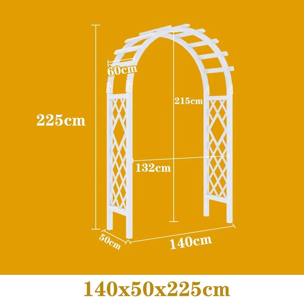 Outdoor Wooden Garden Arbor with Weatherproof Rose Archway Trellis Ideal for Climbing Plants Available in 1.2m 1.4m 1.6m and 1.8m Heavy Duty Wedding Arch Easy Assembly (White 120cm