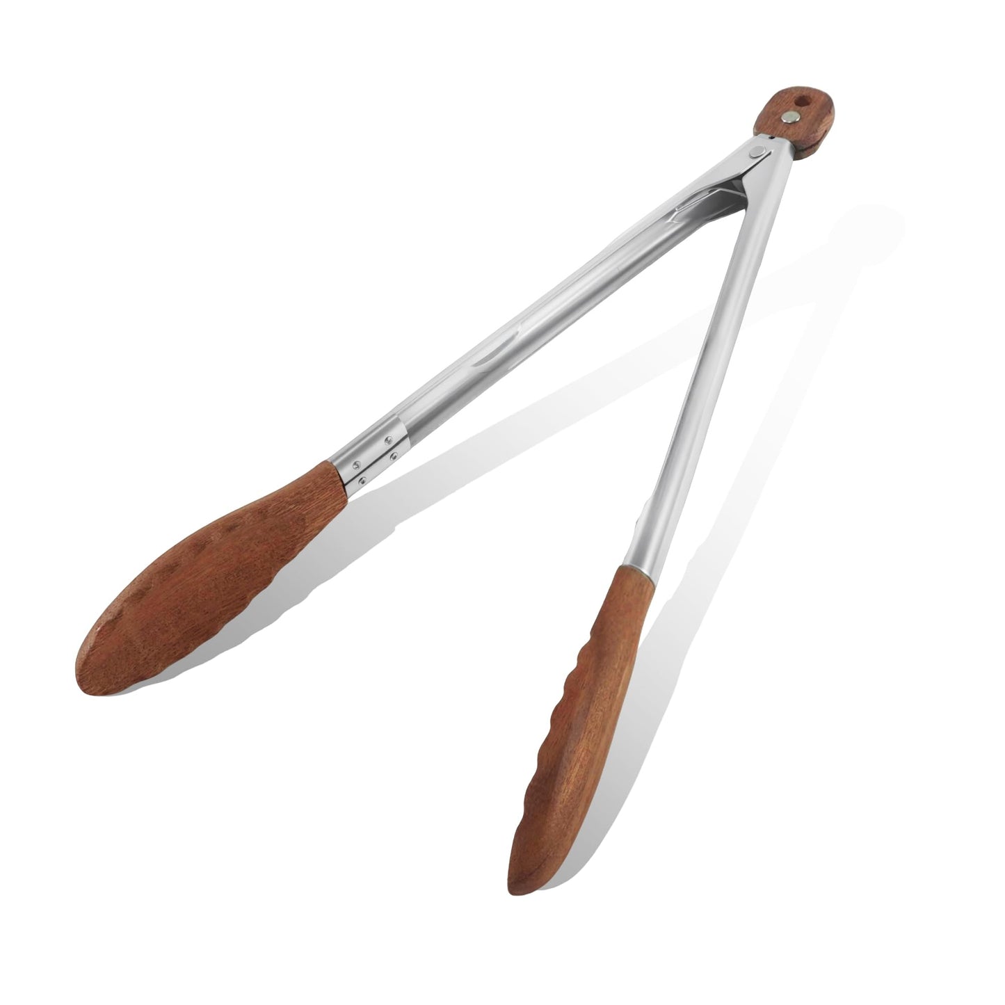 Wooden Tongs for Cooking, Multi-Purpose for Tossing Salads, Grilling, Flipping Food & Serving Bread - Strong Grip Walnut Wood Tips, Heat Resistant & Non-Deforming (12inch)