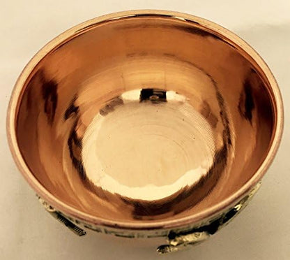 New Age Imports, Inc. Triple Moon Pentacle Copper - 3" for Altar, Ritual use, Incense Burner