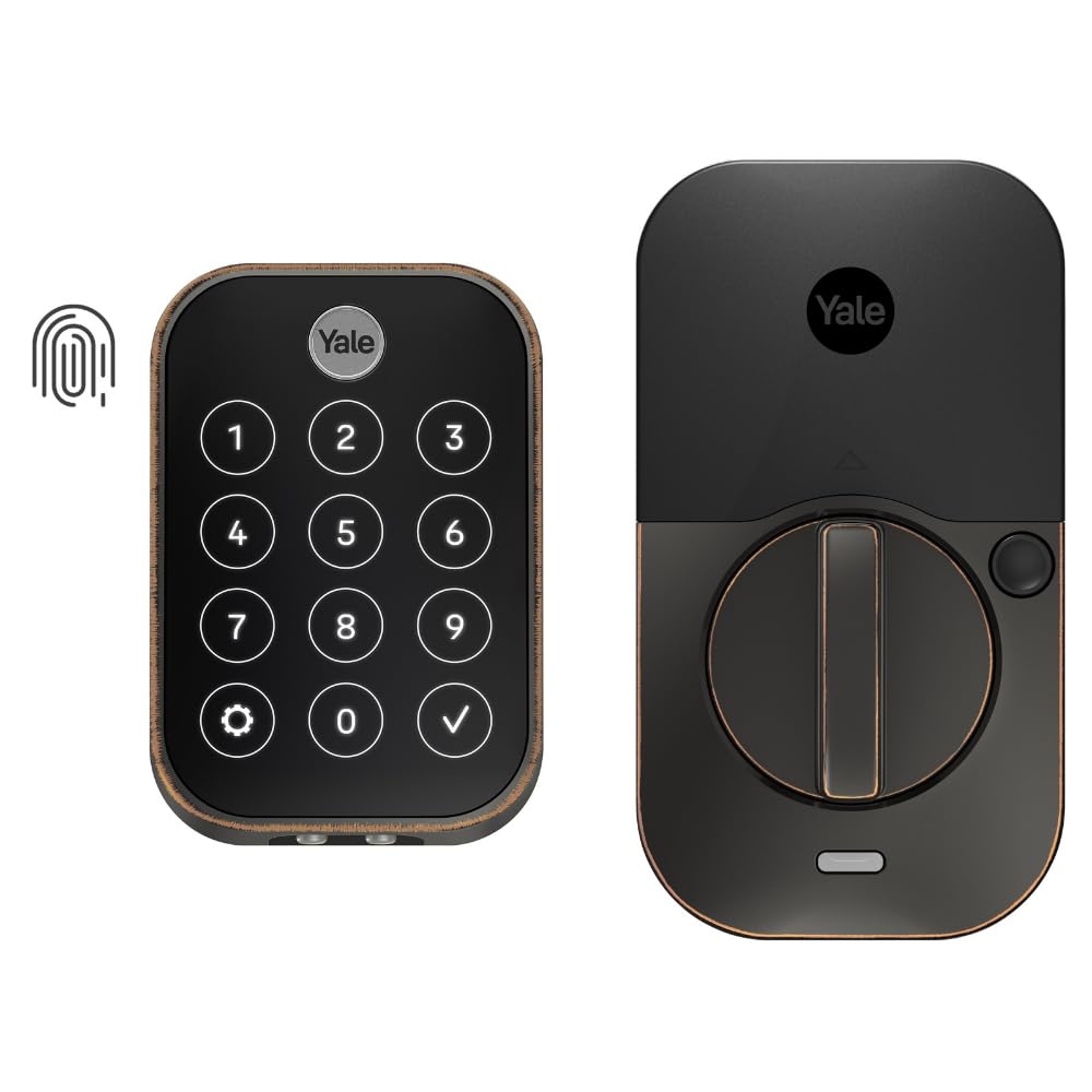 Yale Assure Lock 2 Touch Deadbolt, Black Suede Key-Free Smart Entry Door Lock with Wi-Fi Connected Touchscreen Keypad and Fingerprint Scanner for Code Entry and Remote Access, YRD450-F-WF1-BSP