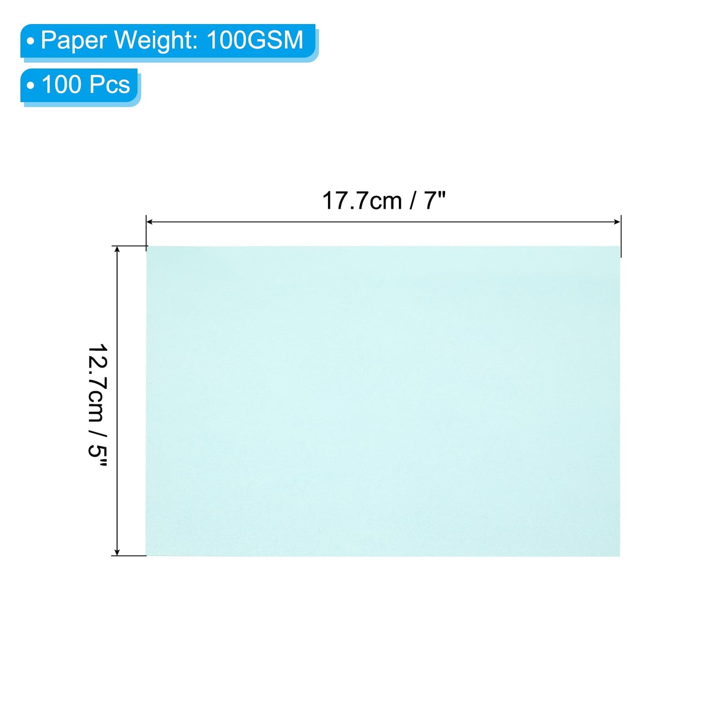 PATIKIL 100 Sheets Vellum Paper 5x7, Translucent, 100GSM for Invitations Printing, Blue