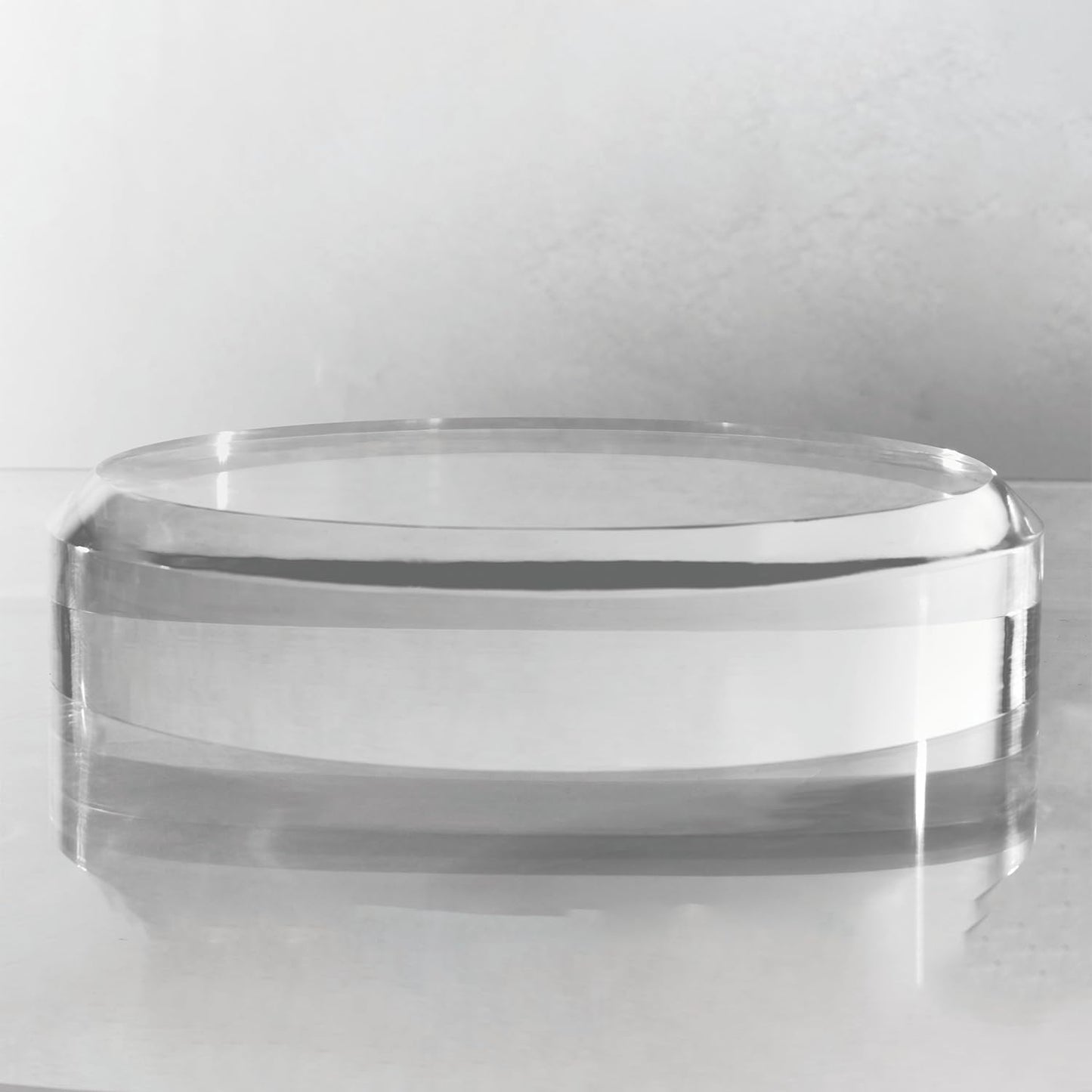 CiaoHER 2in Thickness Acrylic Disc Display Block Clear Polished Round Pedestal Stand Riser (11'' x 2'')