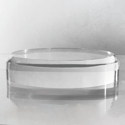 CiaoHER 2in Thickness Acrylic Disc Display Block Clear Polished Round Pedestal Stand Riser (11'' x 2'')