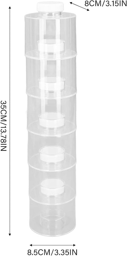 6 Pcs Stackable Spice Pot, Transparent Seasoning Bottles, Space Saving Storage Solution for Kitchen, BPA Free