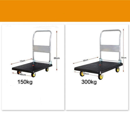 Handling Vehicle Flatbed Truck Folding Platform Truck Heavy Aluminum Duty Moving Platform Cart and Dolly Push Cart Collapsable Hand Cart for Warehouse