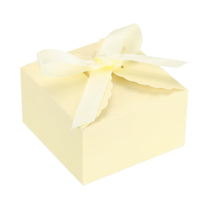 PATIKIL Party Favor Candy Box with Ribbons, (Yellow)(30Pcs), Kraft Paper Colorful Treat Gift Boxes for Wedding/Birthday Party/Anniversary
