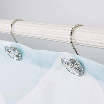Actpe Decorative Crystal Heart Shape Shower Curtain Hooks, Pack of 12 Rust Resistant Bling Holders
