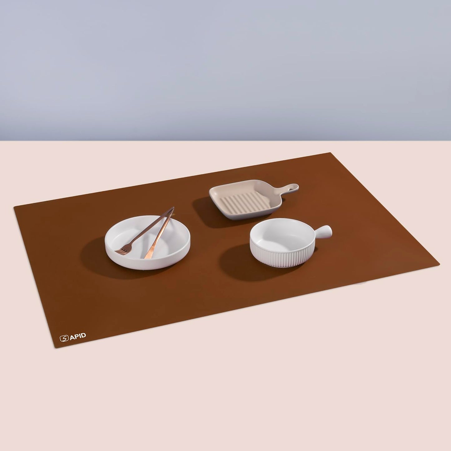 Extra Large Silicone Mat 36" x 24" Place Mats, Heat Resistant Mat for Kitchen Countertop Protector, Thick Placemats Washable Silicone Mats for Kitchen Counter Mat Dining Table Mat, Brown, SAPID