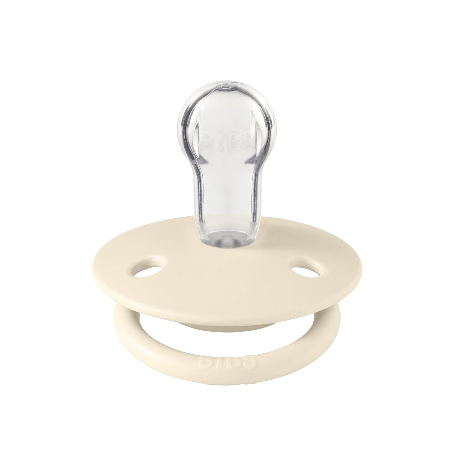 BIBS Pacifiers - De Lux Collection | BPA-Free Round Nipple | Silicone | Made in Denmark | Set of 2 Ivory/Sage Color Premium Soothers | Size One Size