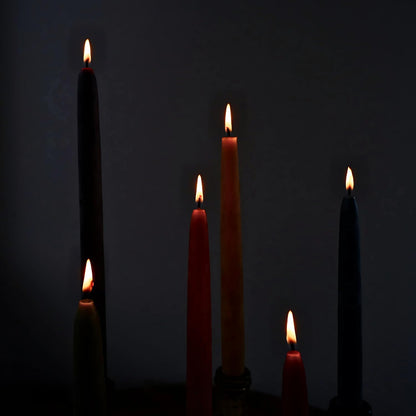 Candlestock Beeswax Taper Candles – Standard 7/8" Diameter, Pure 100% Natural USA Beeswax, Cotton Wick, Dripless, Long-Burning, Handmade in Woodstock, NY- 12 Inches - 1 Pair (2 Candles) - Rose Red