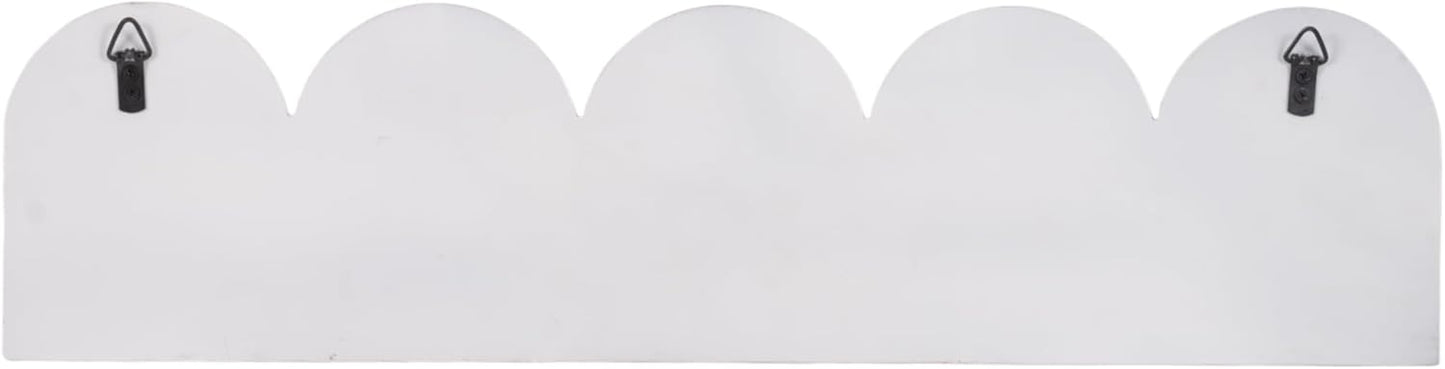 Sagebrook Home 24" White Wall Hooks - Elegant 5-Arch Design, Robust MDF and Iron, Home Organization Must-Have