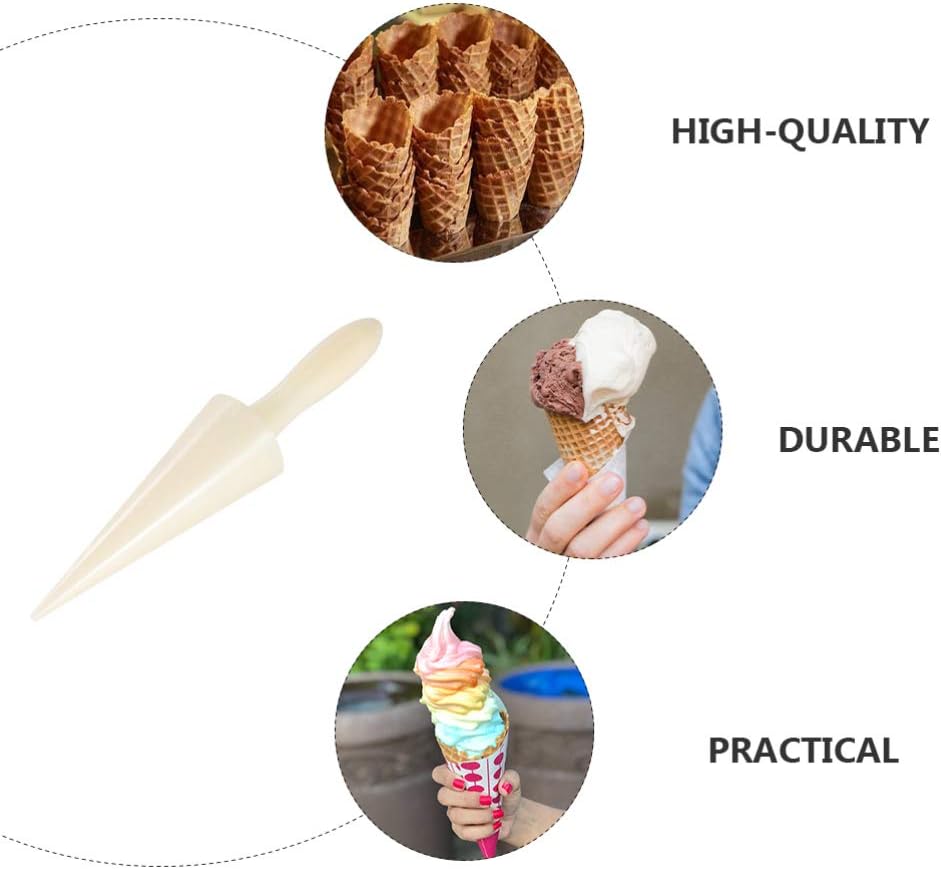 Hemoton Ice Cream Waffle Cone Roller, Krumkake Cone Maker Wooden Pastry Waffle Cake Kitchen Baking Tool