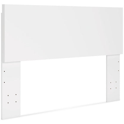 Signature Design by Ashley Onita Contemporary Queen Panel Headboard with Adjustable Height, Wood and Decorative Laminate, 39.53" High, Solid White Finish
