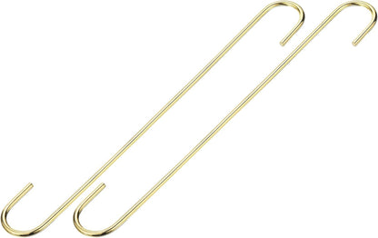 S Hooks for Hanging 2Pcs - Steel Extra Long 300mm/12 S Shaped Hangers for Plants, Garden, Kitchenware