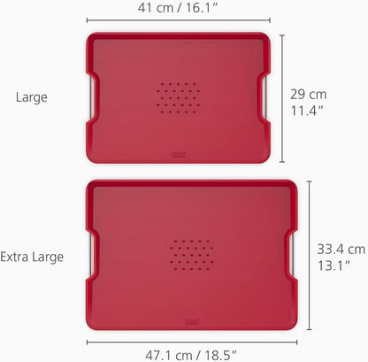 Joseph Joseph Cut&Carve Plus Multi-Function Cutting Board, X-Large, Red