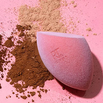 Real Techniques Iconic Blend + Set Makeup Sponge Duo, Makeup Blending Sponges, For Liquid, Cream, & Powder, Cloud Skin, Powder Sponge & Foundation Sponge, Latex-Free, Vegan & Cruelty Free, 2 Count