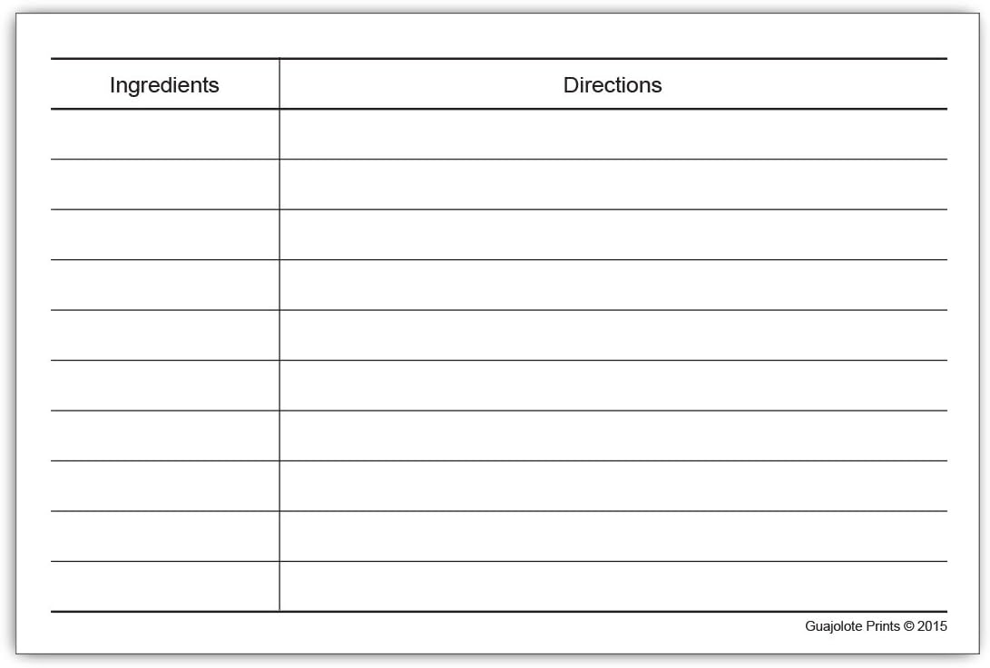 Recipe Index Cards, 40 Count - Size 4x6 - Black