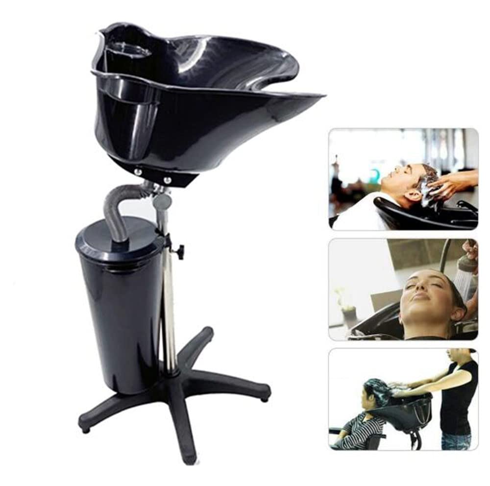 Adjustable Hair Washing Sink Shampoo Basin-Health Salon Hairdressing Back Wash Portable with Stand, Sink Hair Basin for Barber Shop Beauty Salon