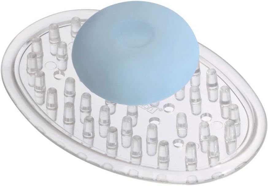 Counter, 0.75 3.25 4.75 iDesign Plastic Soap Saver, Holder Tray for Bathroom Shower, Kitchen, in. x in. x in., Clear