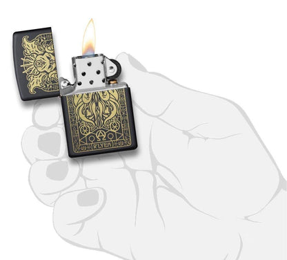 Zippo Monster Design Black Matte Pocket Lighter
