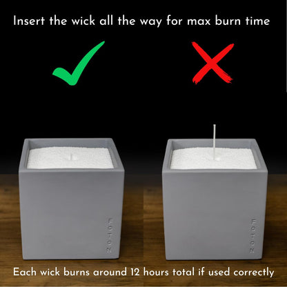 Foton Pearled Candle Le Cube Concrete Vase Set 16 Oz - Festive Fir Scented - Refillable Jar Scented Candle Sand with 15 Wicks - Natural Non-Toxic Decorative Candles for Home