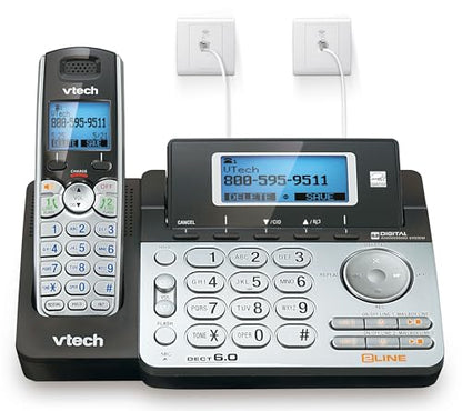 VTech Accessory Handset for DS6151 Series with 2-Line Cordless Phone, Suitable for Small Business or Home, Answering System, Expandable up to 12 Handsets, Intercom, Conference | DS6101 (Black/Silver)
