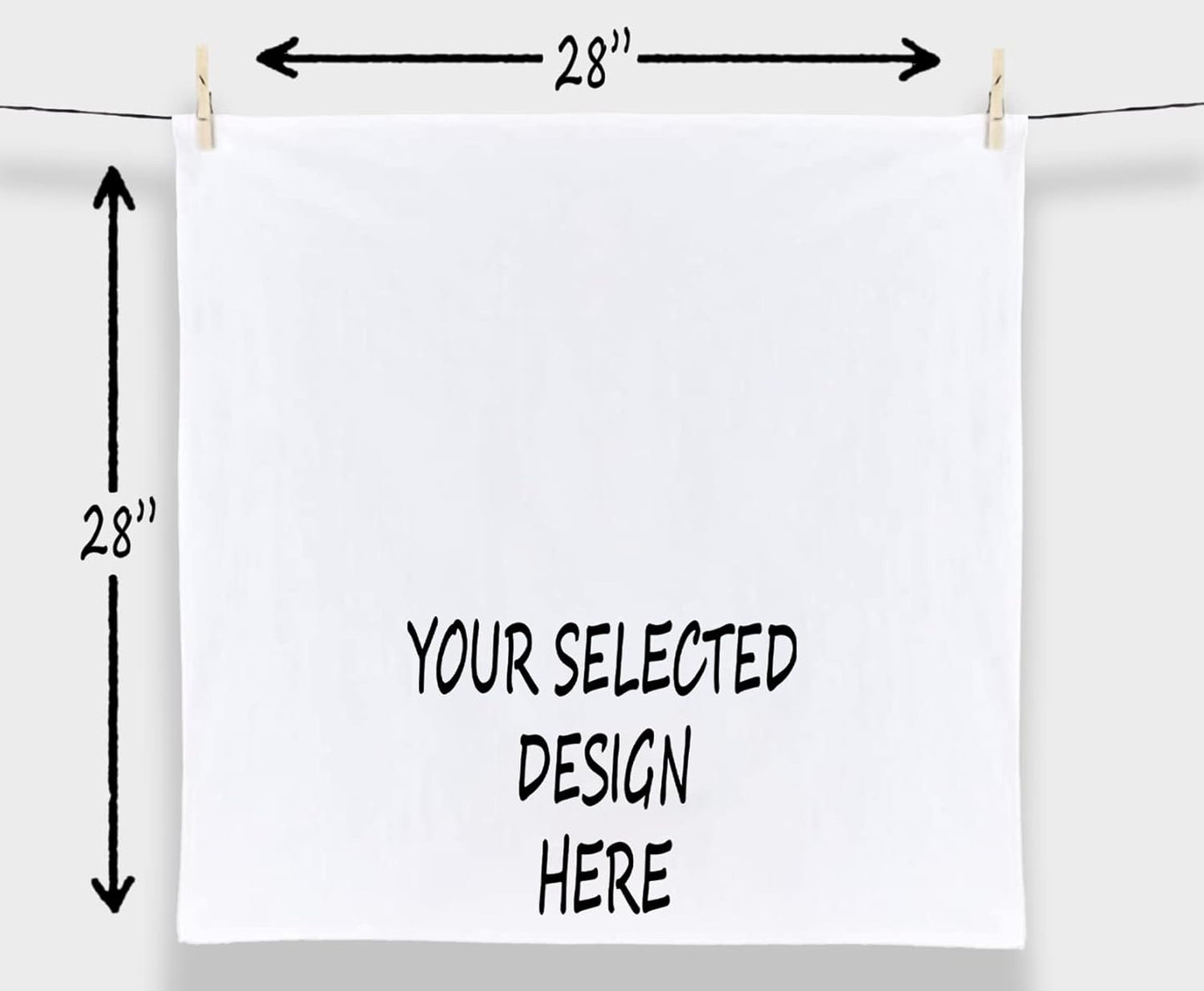 Handmade Funny Bathroom Towel, 100% Cotton Get Naked Just Kidding Flour Sack Hand Towel (28x28 Inch)