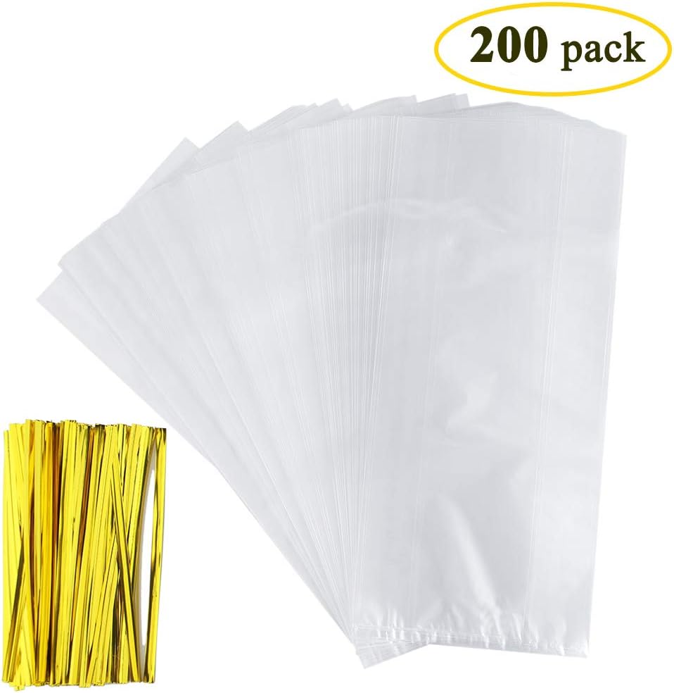 200 Count (200 Pack) Belinlen Bread Loaf Bags With Free Twist Ties