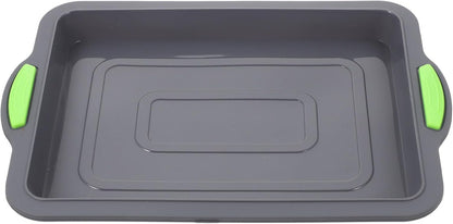 Hemoton Silicone Baking Sheet Tray Pan - Nonstick Rectangular Cookie Sheet with Silicone Handle for Oven