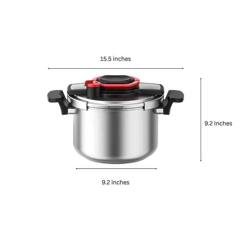 Stovetop 304 Stainless Steel Pressure Cooker, One-hand Easy Handle Lid, 3 PSI Setting, 6 Safety Systems, Dishwasher Safe, Olla de Presion, Works for All Cooktops (6.9 QT)